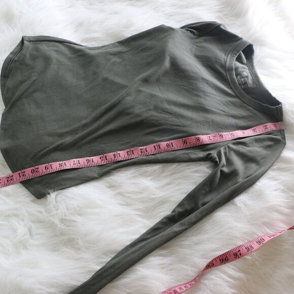 No Boundaries Forest Green Ribbed Long-Sleeve T-Shirt – Size XS 🍃 - Picture 7 of 7